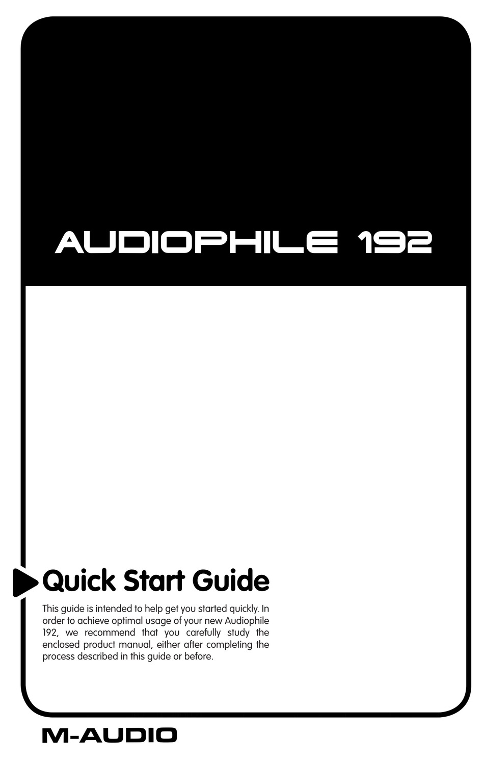 MAUDIO AUDIOPHILE 192 QUICK START MANUAL Pdf Download ManualsLib
