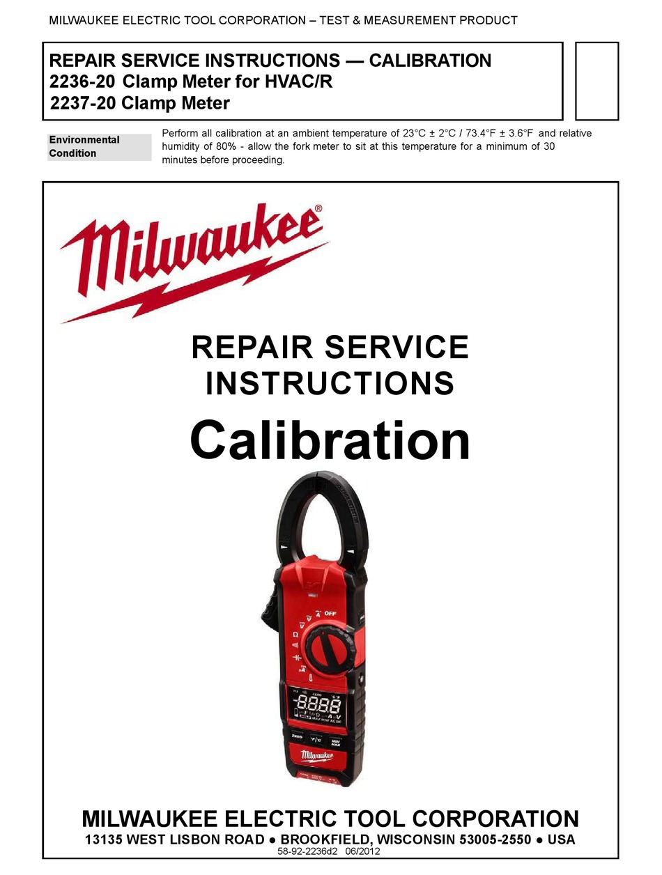 MILWAUKEE 2236-20 REPAIR SERVICE INSTRUCTIONS Pdf Download