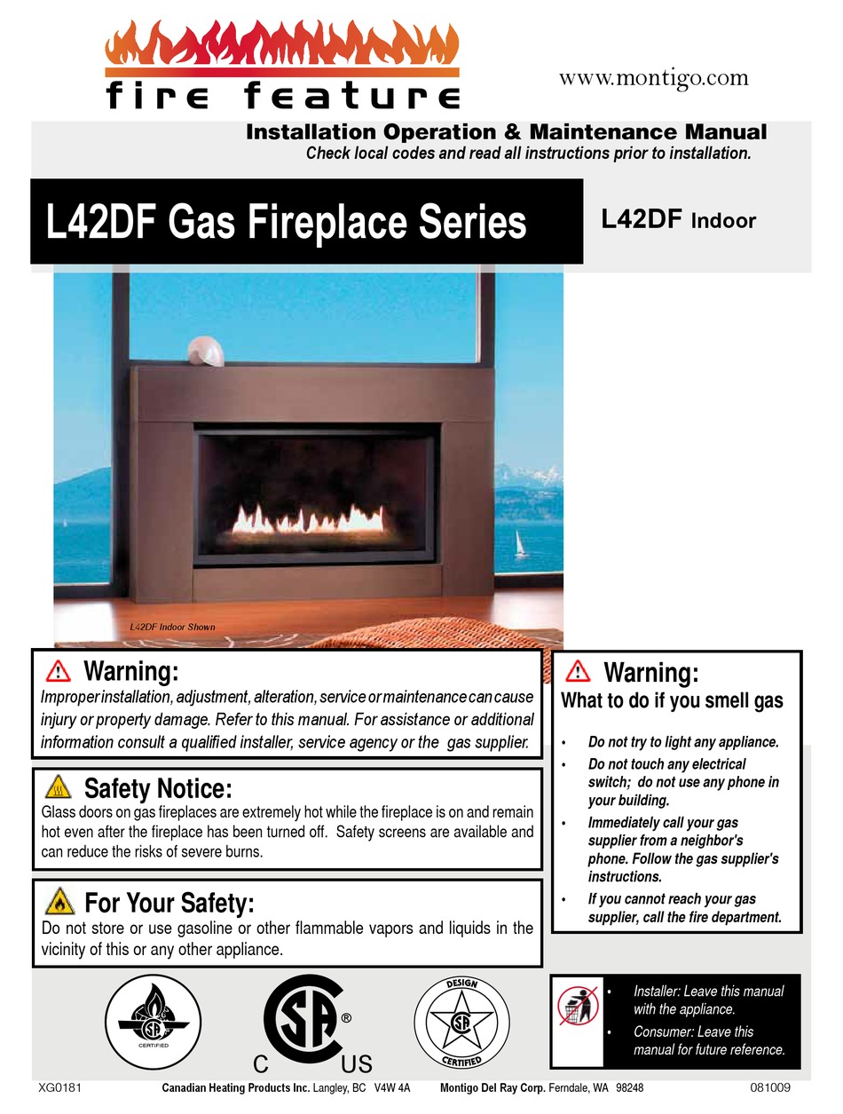 MONTIGO L42DF SERIES INSTALLATION & OPERATION MANUAL Pdf Download