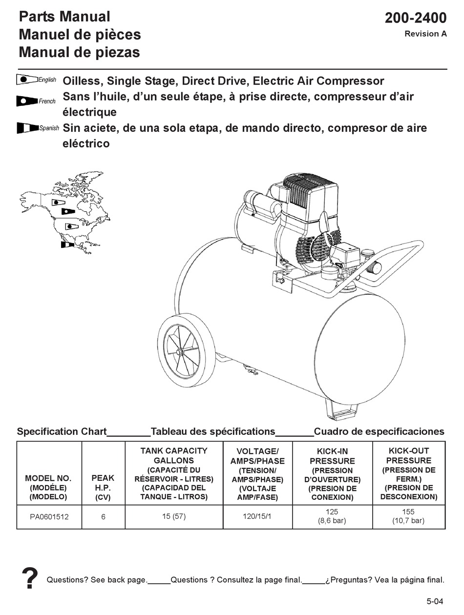 POWERMATE PA0601512 PARTS MANUAL Pdf Download | ManualsLib