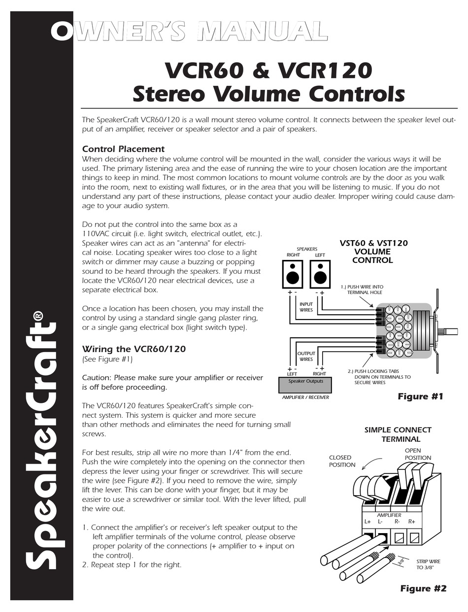 SPEAKERCRAFT VCR120 OWNER'S MANUAL Pdf Download | ManualsLib | Speakercraft Wiring Diagram | | ManualsLib