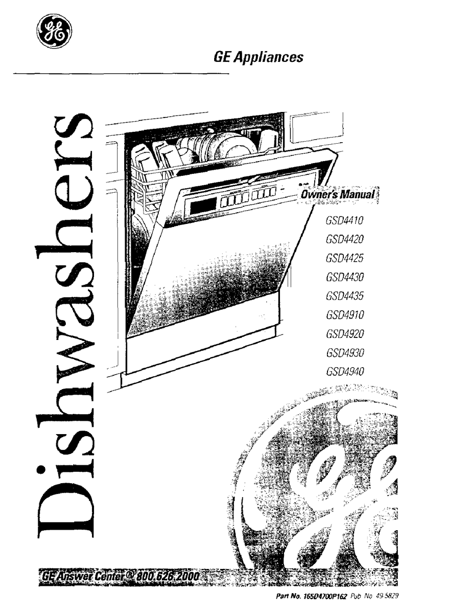 GE APPLIANCES GSD4410 OWNER