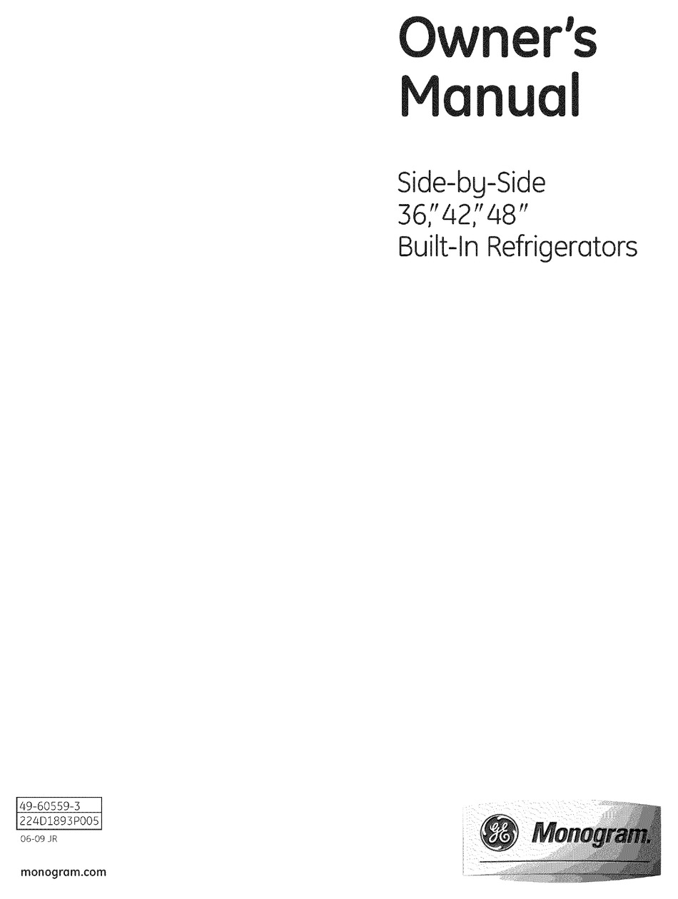 GE MONOGRAM ZIS420NXB OWNER'S MANUAL Pdf Download ManualsLib