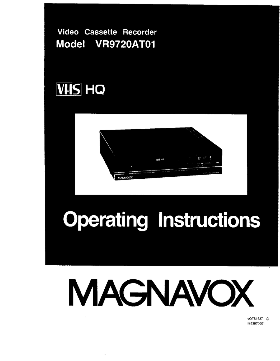 Magnavox Vr9720at01 Operating Instructions Manual Pdf Download 