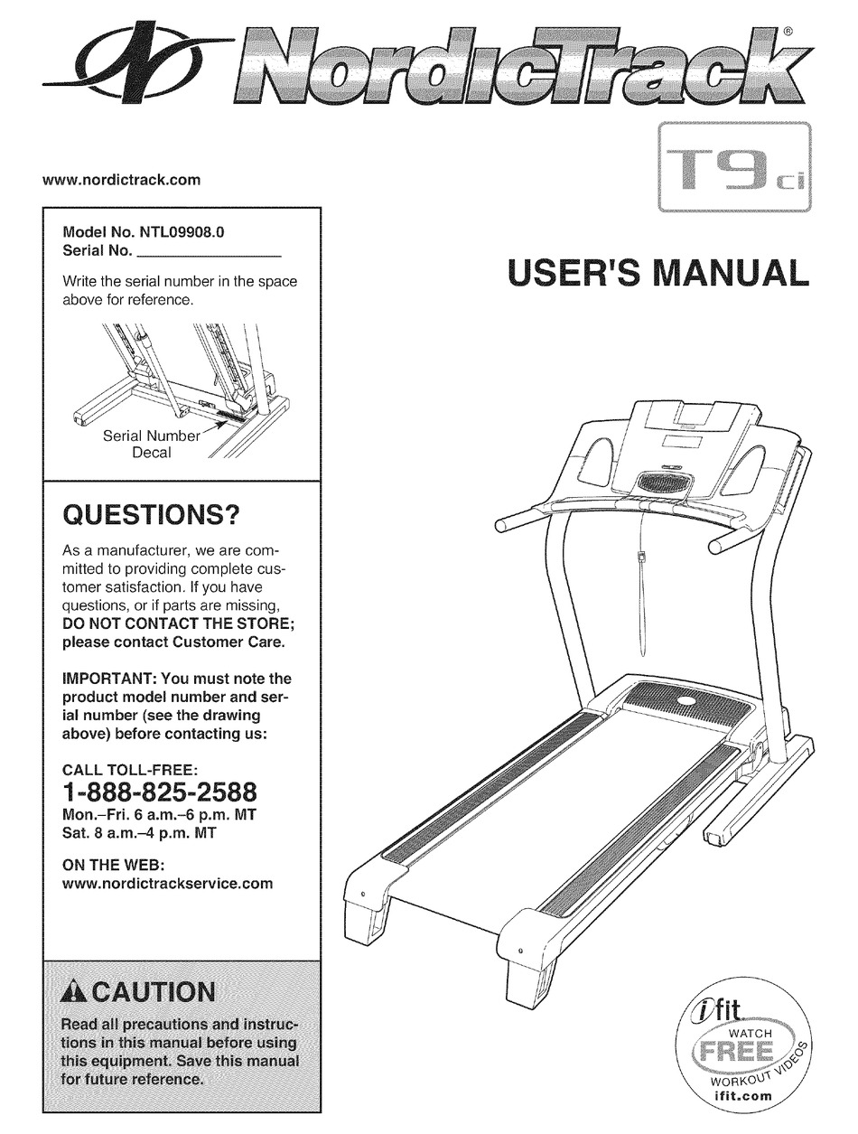 Nordictrack best sale t9si problems