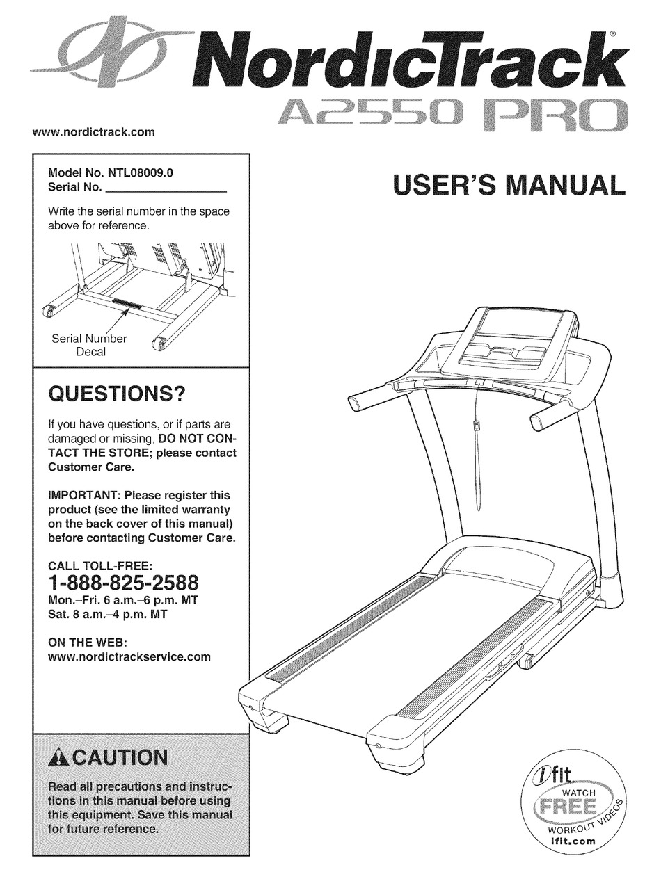 Nordictrack a2550 outlet pro troubleshooting