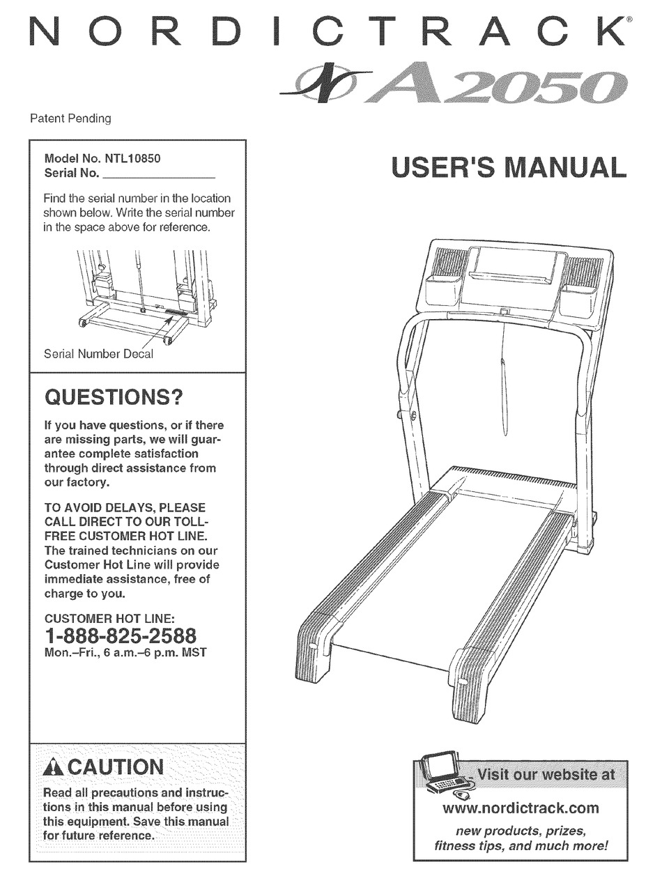 NORDICTRACK A2050 NTL10850 USER MANUAL Pdf Download | ManualsLib