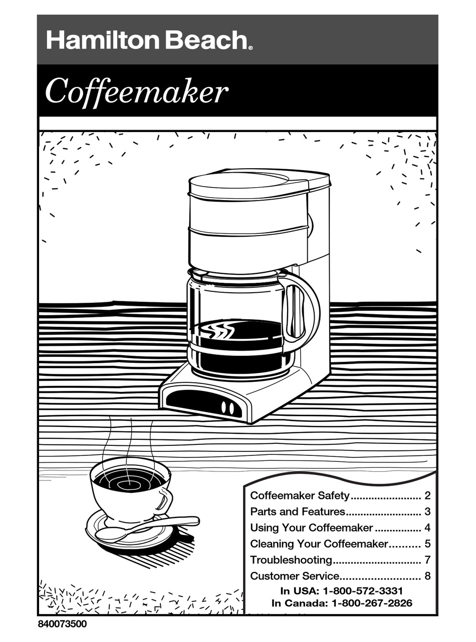 HAMILTON BEACH 840073500 TROUBLESHOOTING MANUAL Pdf Download ManualsLib