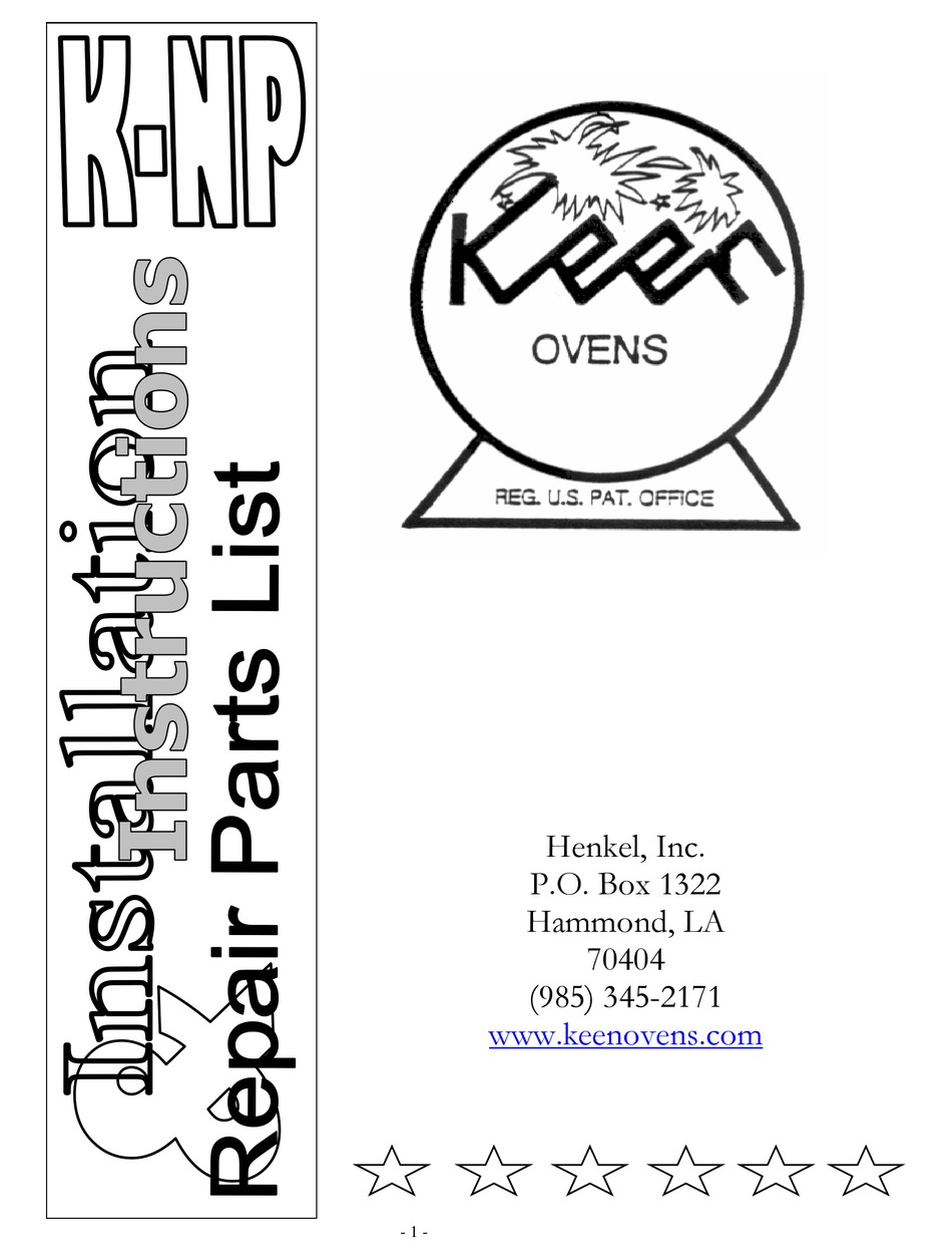 HENKEL K-NP INSTALLATION INSTRUCTIONS & REPAIR PARTS LIST Pdf Download ...