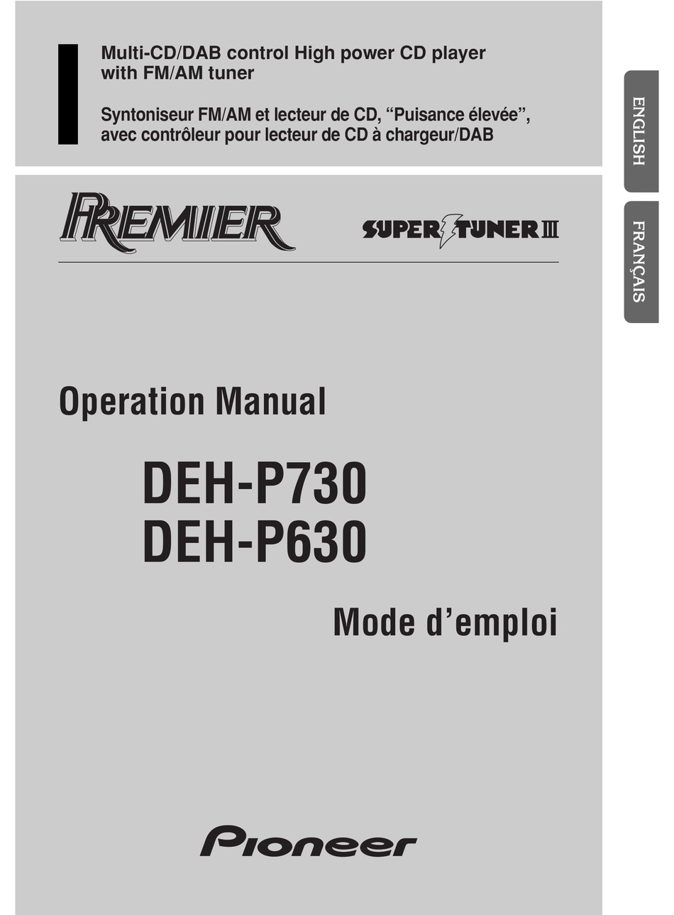 Specifications - Pioneer Premier DEH-P630 Operation Manual [Page