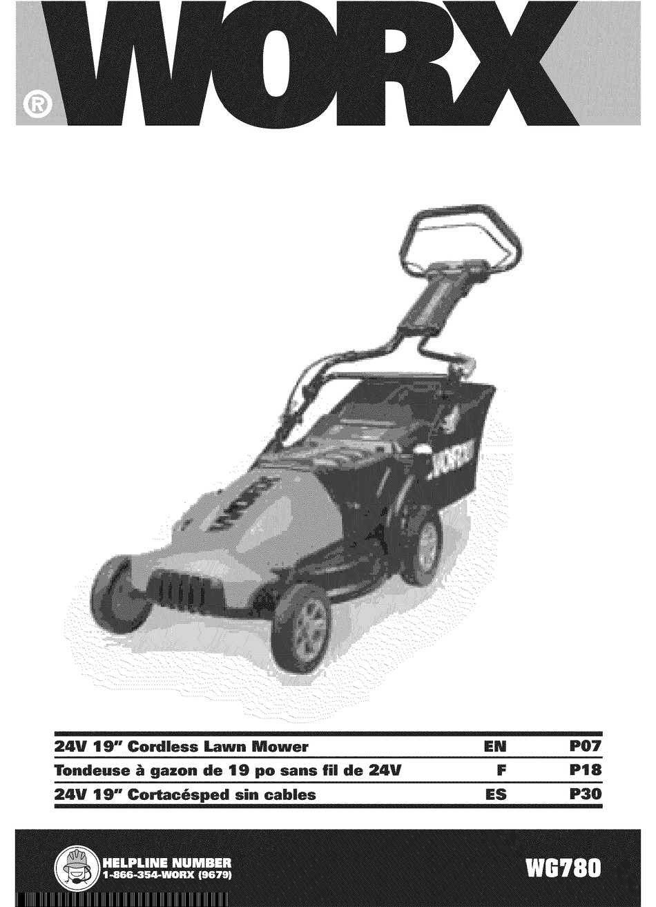 Battery Care Charging Procedure Worx WG780 Instruction Manual