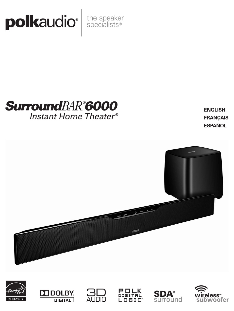 POLK AUDIO SURROUNDBAR 6000 INSTRUCTIONS MANUAL Pdf Download | ManualsLib