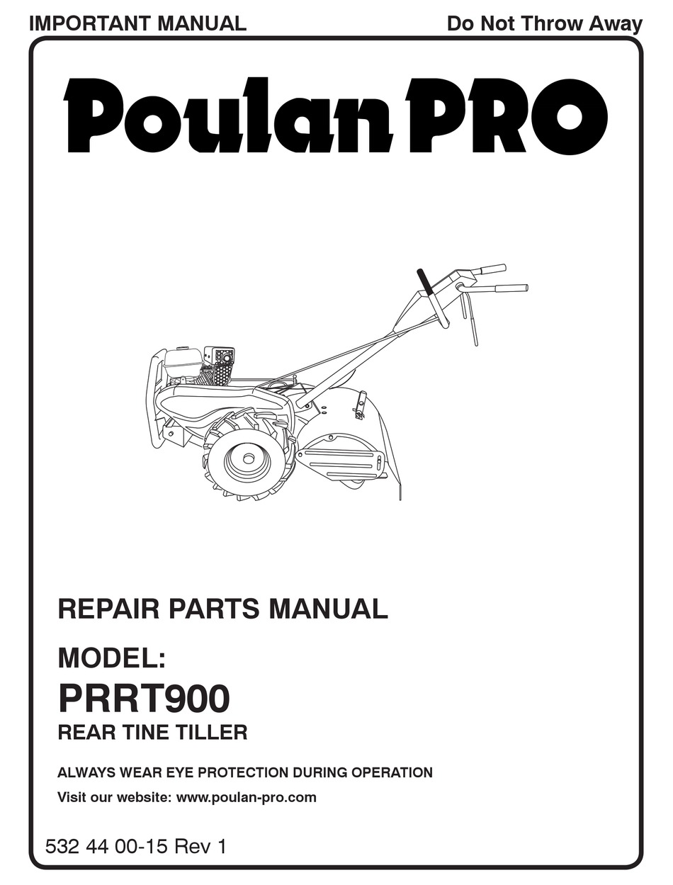 Poulan Pro Pro Prrt900 Repair Parts Manual Pdf Download Manualslib