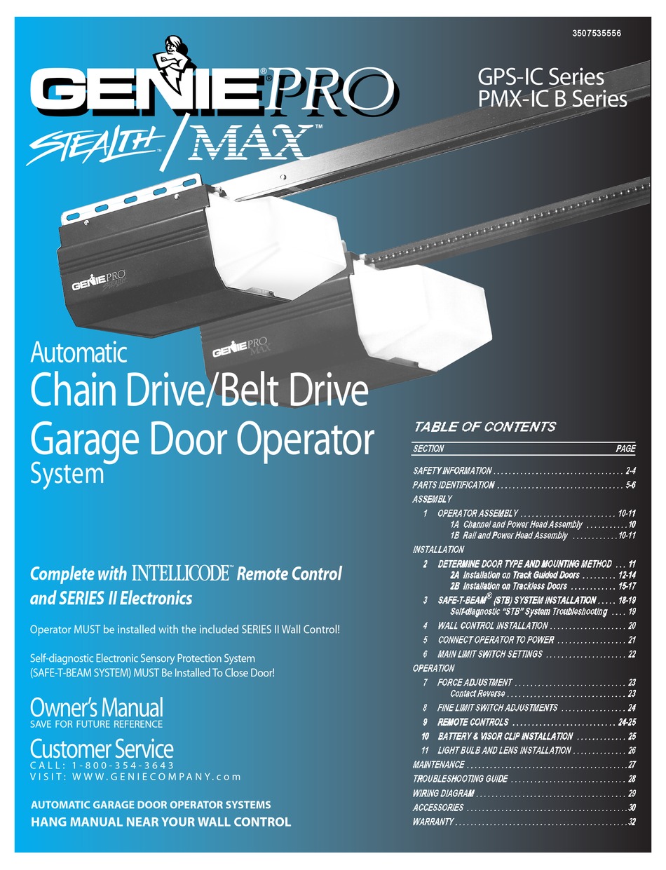 GENIE GPSIC SERIES OWNER'S MANUAL Pdf Download ManualsLib