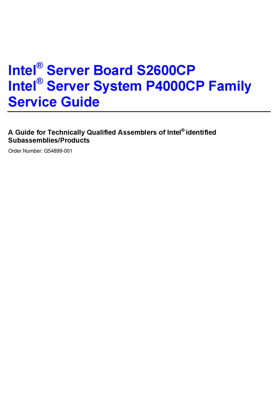 Intel S2600cp Service Manual Pdf Download Manualslib