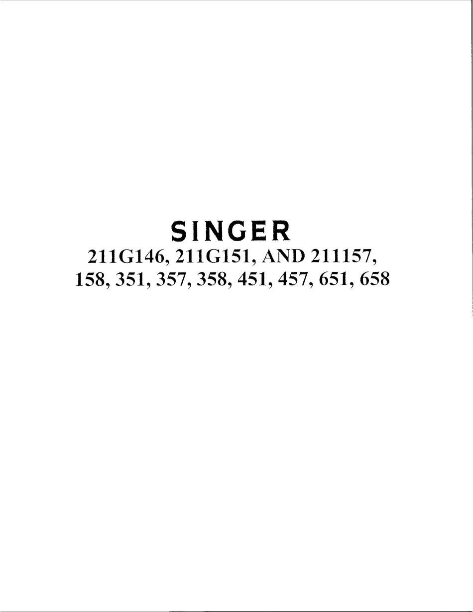 SINGER 211G146 SERVICE MANUAL Pdf Download | ManualsLib