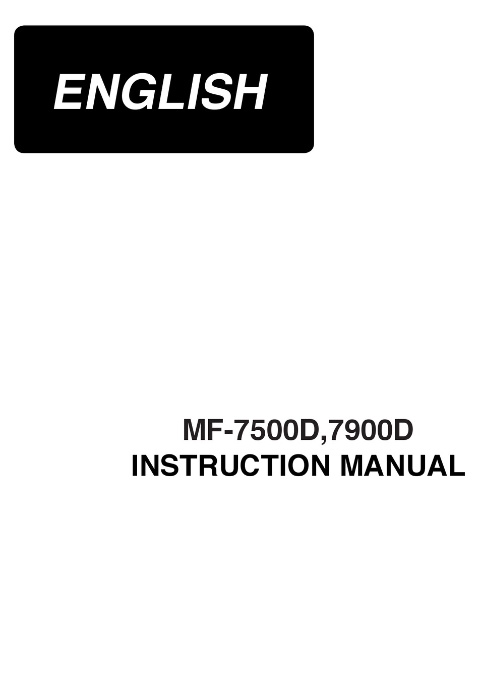 JUKI MF7500D INSTRUCTION MANUAL Pdf Download ManualsLib