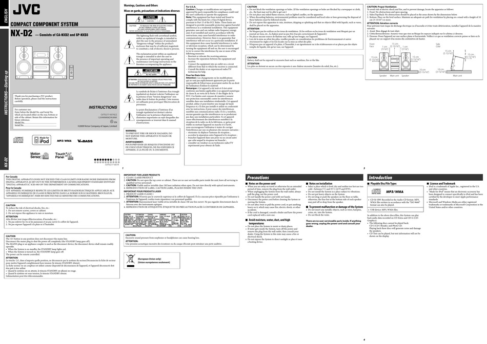 JVC NX-D2 INSTRUCTIONS Pdf Download | ManualsLib