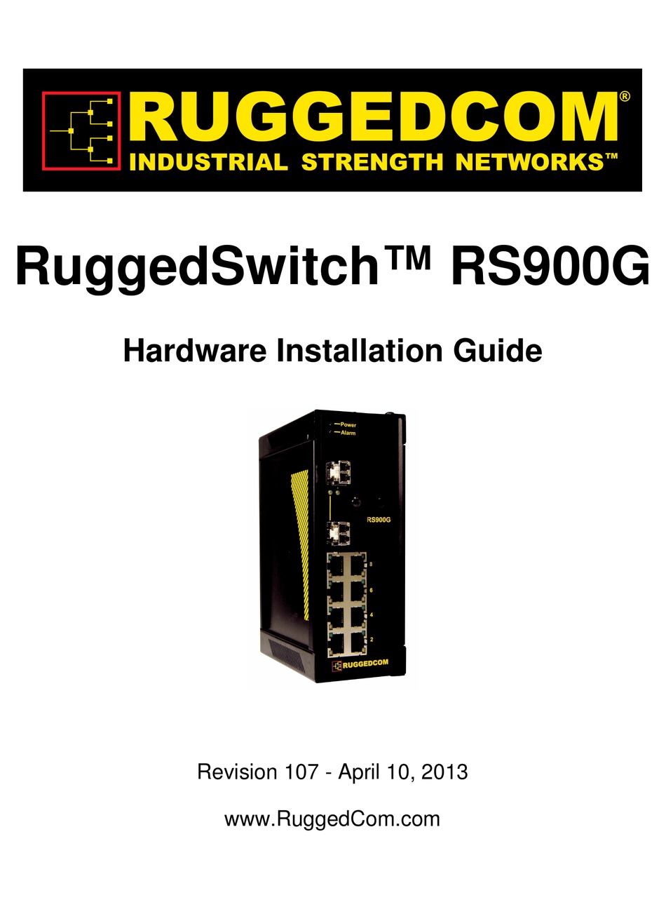 Ruggedcom Ruggedswitch Rs900g Hardware Installation Manual Pdf Download Manualslib