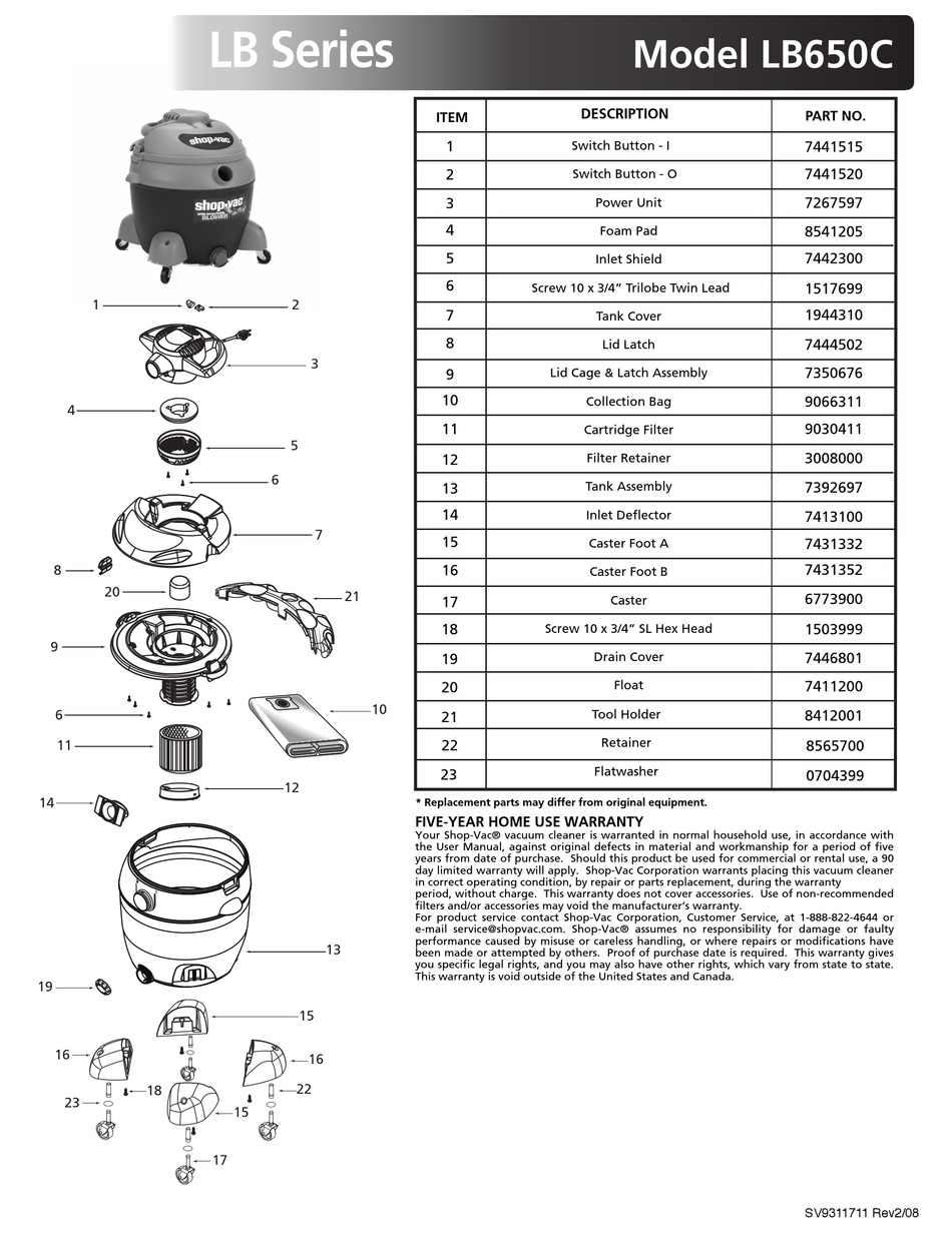 Shop Vac Lb650c Specification Pdf Download Manualslib Shop Vac Lb650c Specification Pdf Download Manualslib