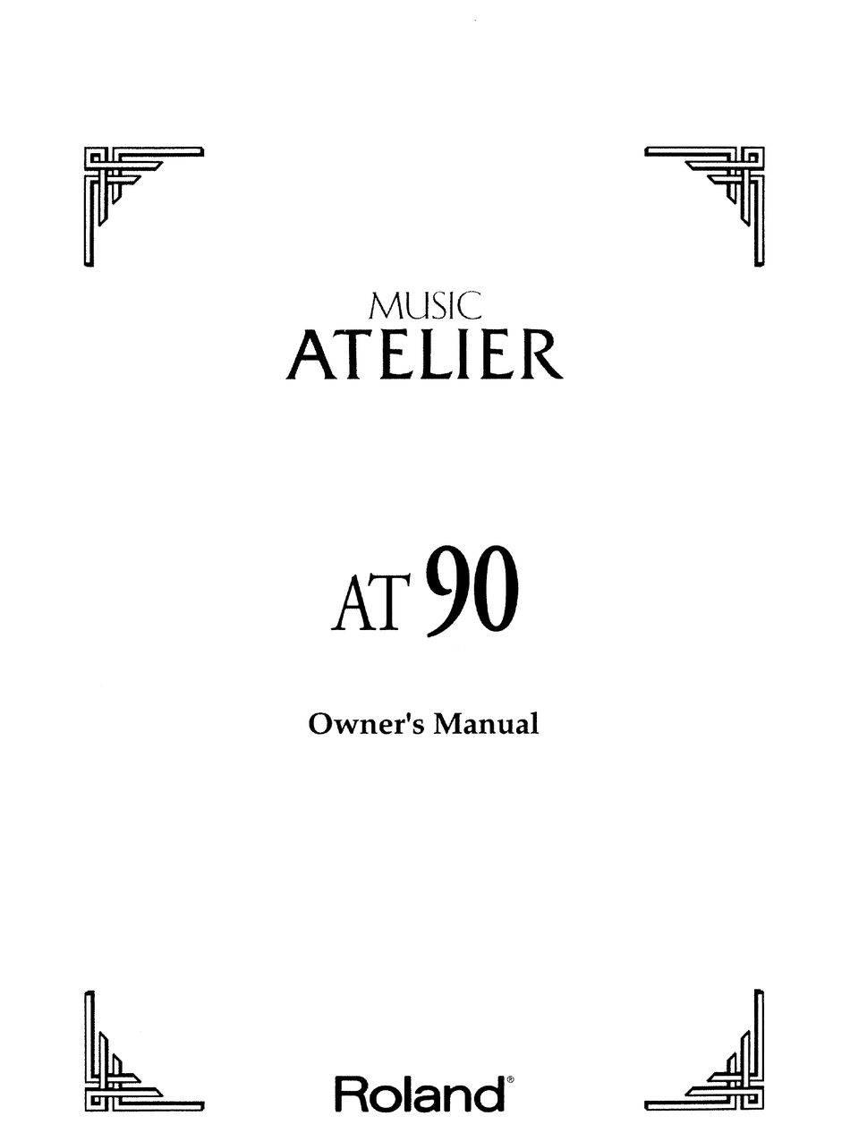Roland Music Atelier At90 Owner S Manual Pdf Download Manualslib
