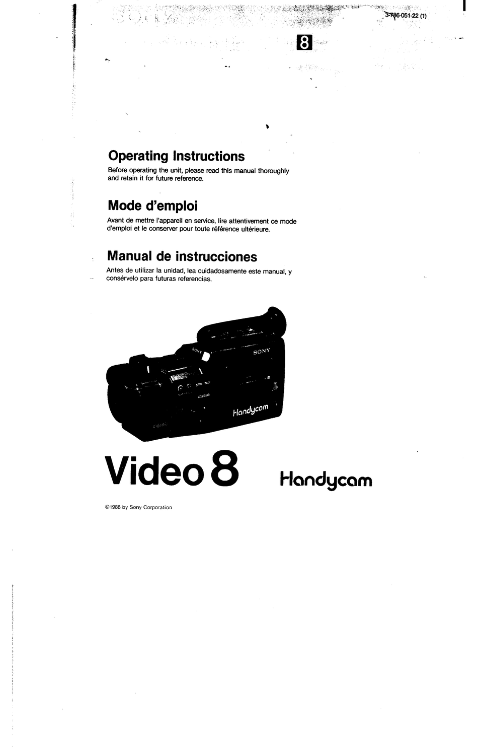 SONY VIDEO8 HANDYCAM CCD-F40 OPERATING INSTRUCTIONS MANUAL Pdf Download Sns-Brigh10