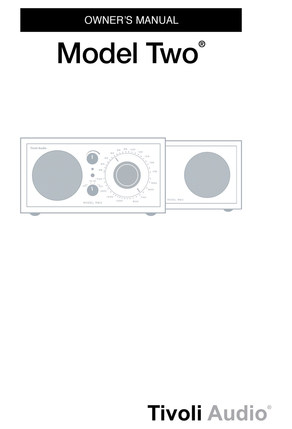 TIVOLI AUDIO MODEL TWO OWNER'S MANUAL Pdf Download ManualsLib