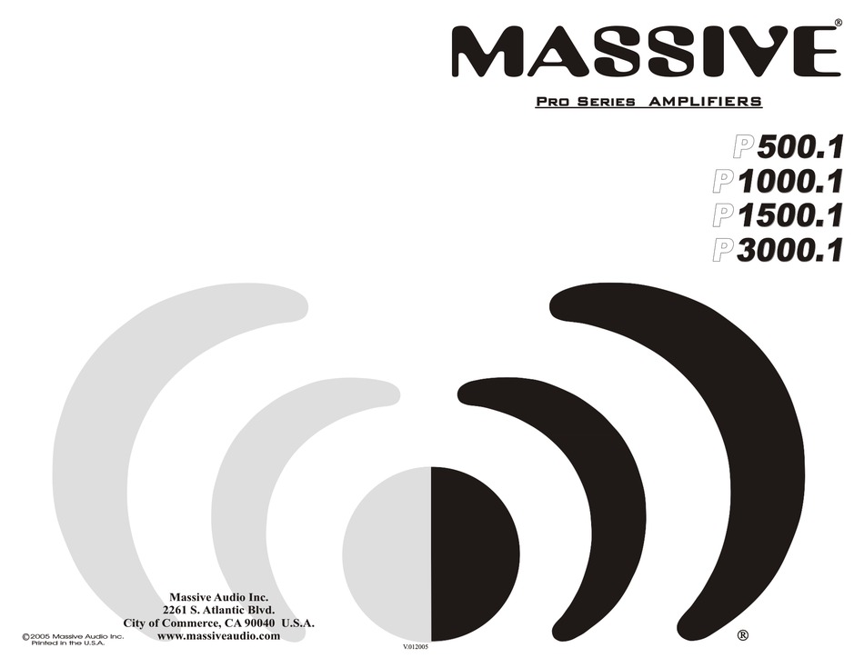Massive Audio P1000 1 Pro Series Instruction Manual Pdf Download Manualslib
