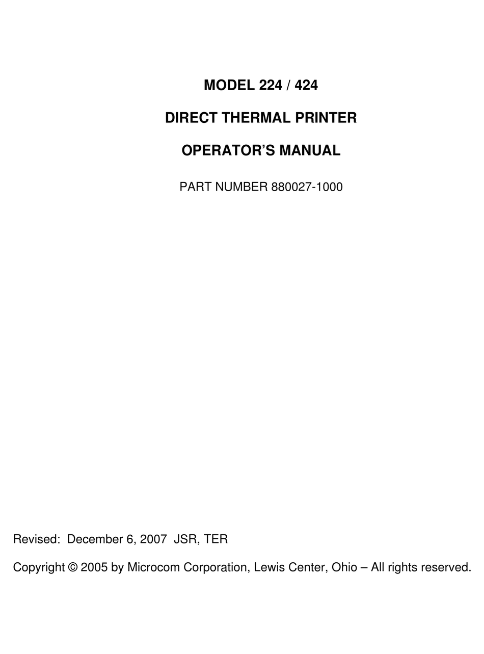 Microcom 424 Operator S Manual Pdf Download Manualslib