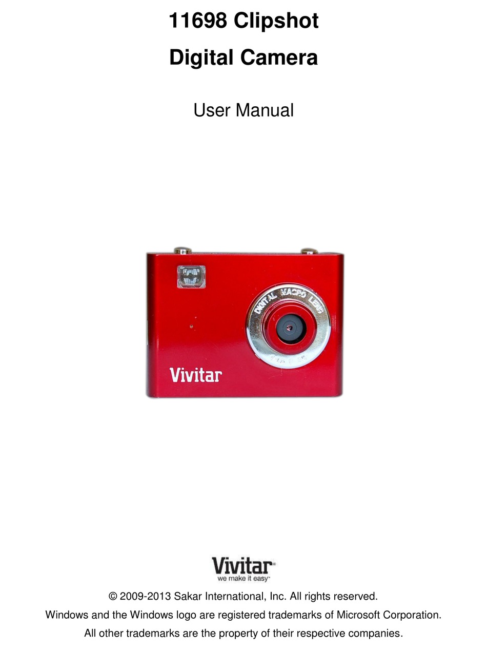 VIVITAR 11698 CLIPSHOT USER MANUAL Pdf Download | ManualsLib