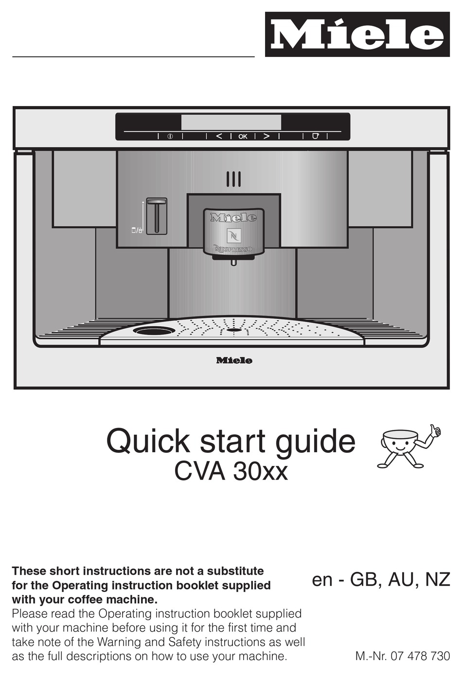 Miele Cva 30xx Quick Start Manual Pdf Download Manualslib