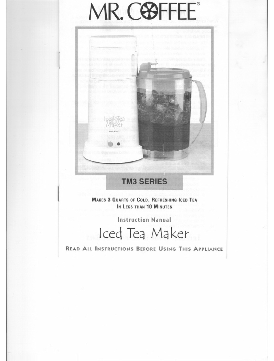MR. COFFEE TM3 SERIES INSTRUCTION MANUAL Pdf Download ManualsLib