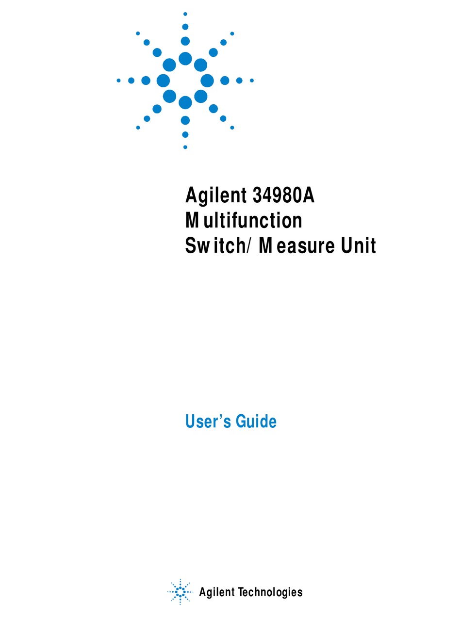 AGILENT TECHNOLOGIES 34980A USER MANUAL Pdf Download | ManualsLib