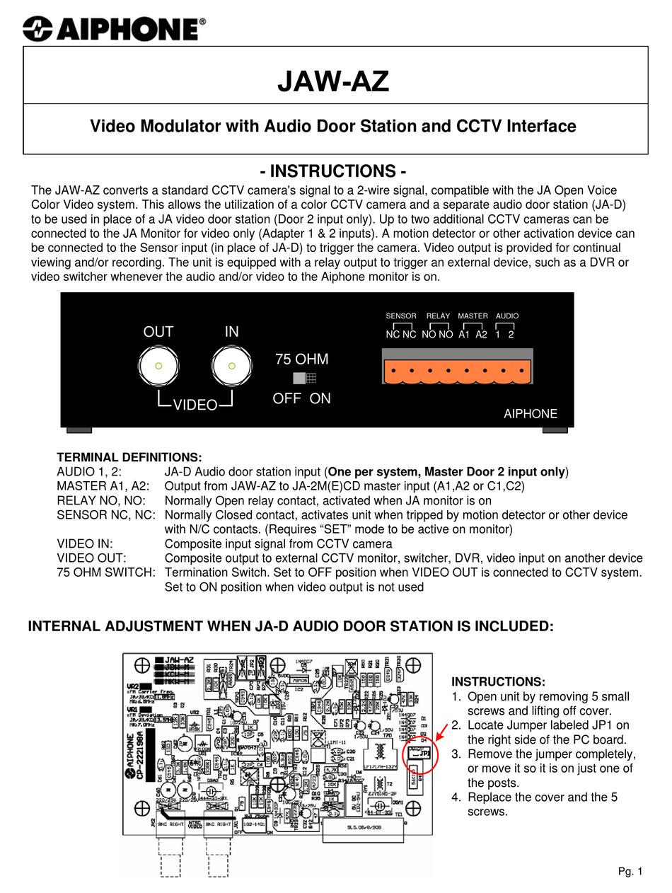 AIPHONE JAWAZ INSTRUCTIONS Pdf Download ManualsLib