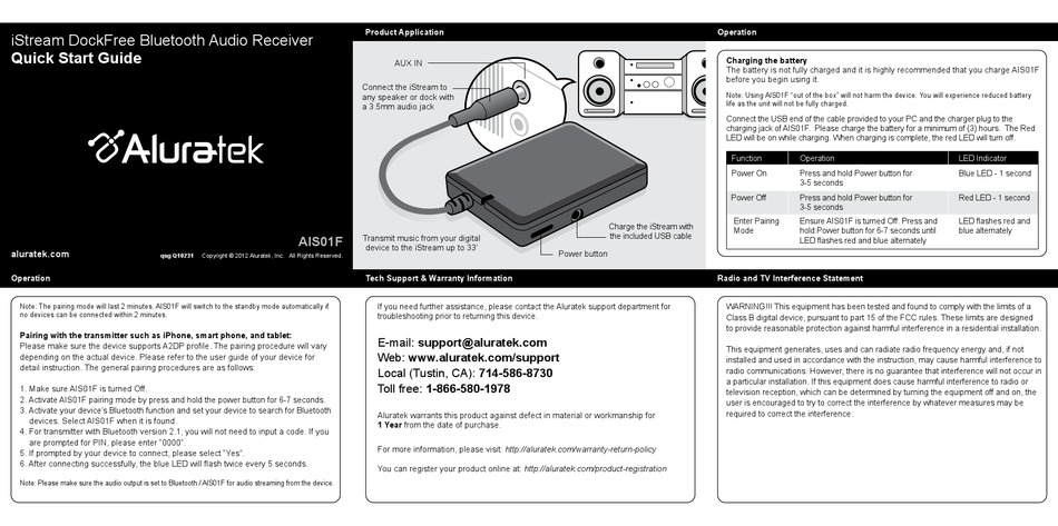 aluratek istream ais01f aluratek istream ais01f