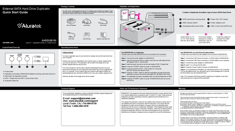 ALURATEK AHDDUB100 QUICK START MANUAL Pdf Download ManualsLib