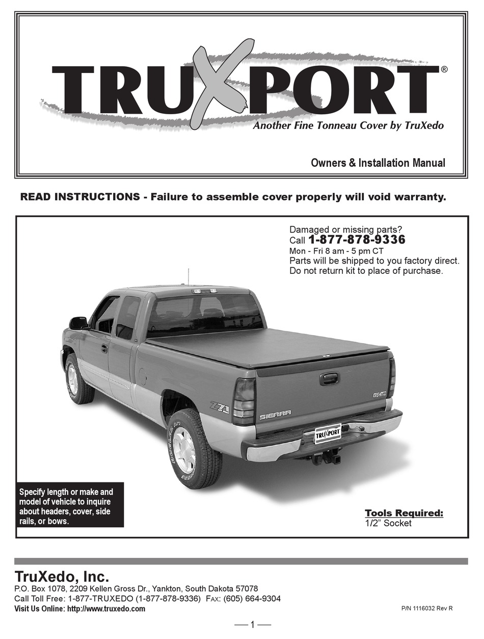TRUXEDO TRUXPORT OWNERS & INSTALLATION MANUAL Pdf Download ManualsLib