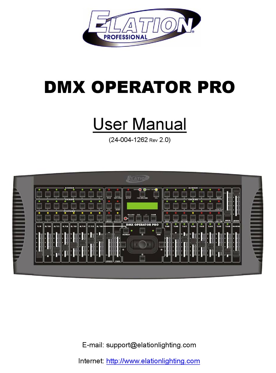 ELATION DMX OPERATOR PRO USER MANUAL Pdf Download | ManualsLib