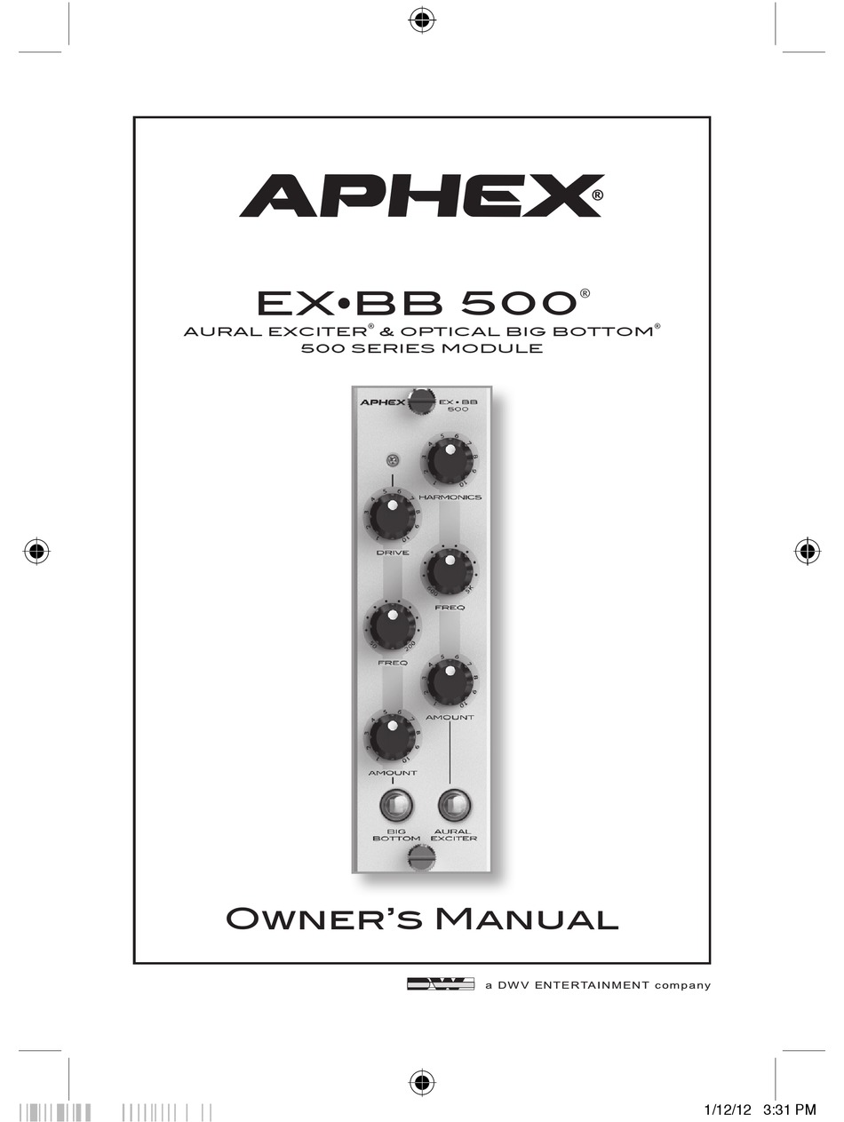 Aphex 320a Owner's Manual