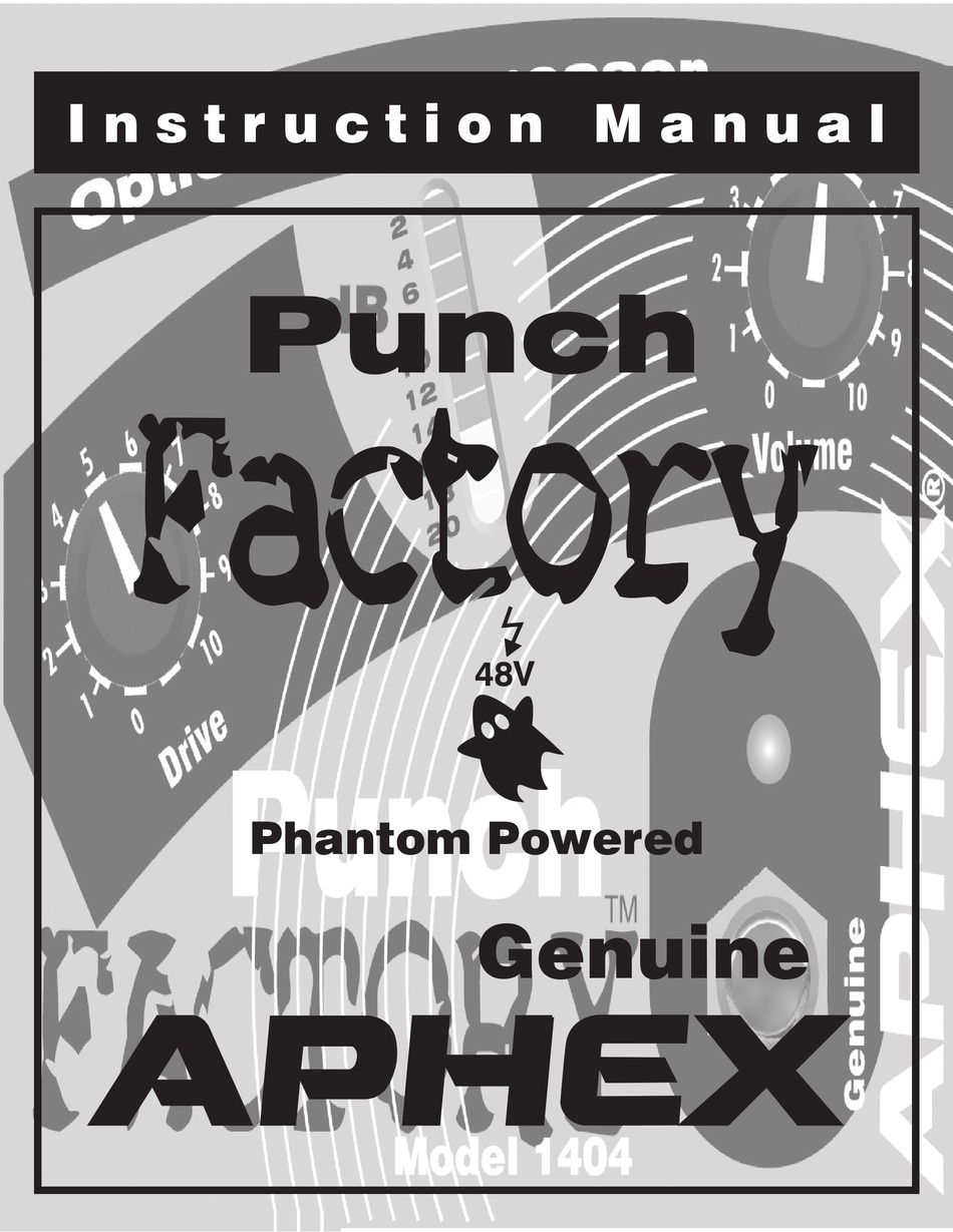 Aphex Punch Factory 1404 Instruction Manual Pdf Download Manualslib