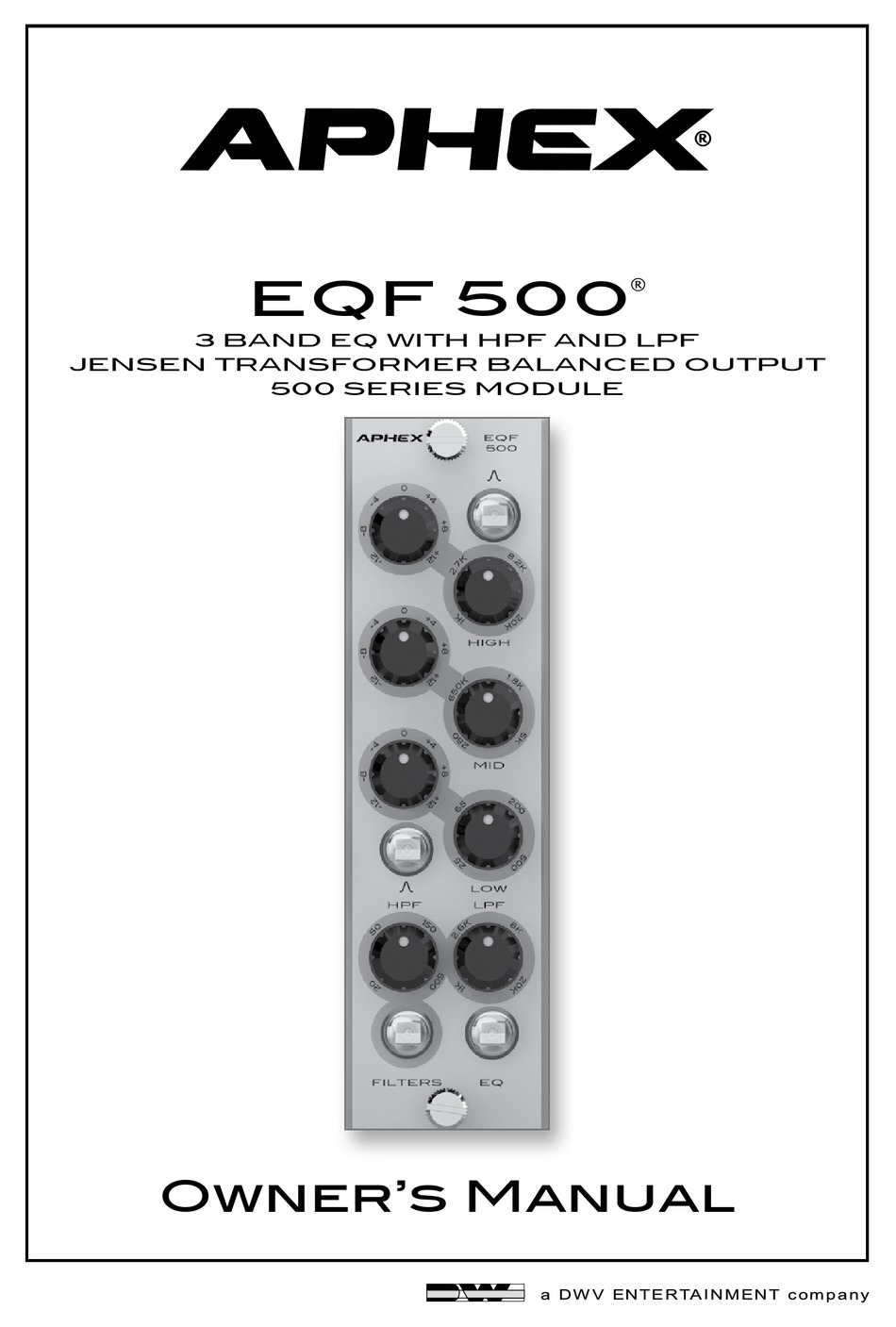 APHEX EQF 500 OWNER'S MANUAL Pdf Download | ManualsLib