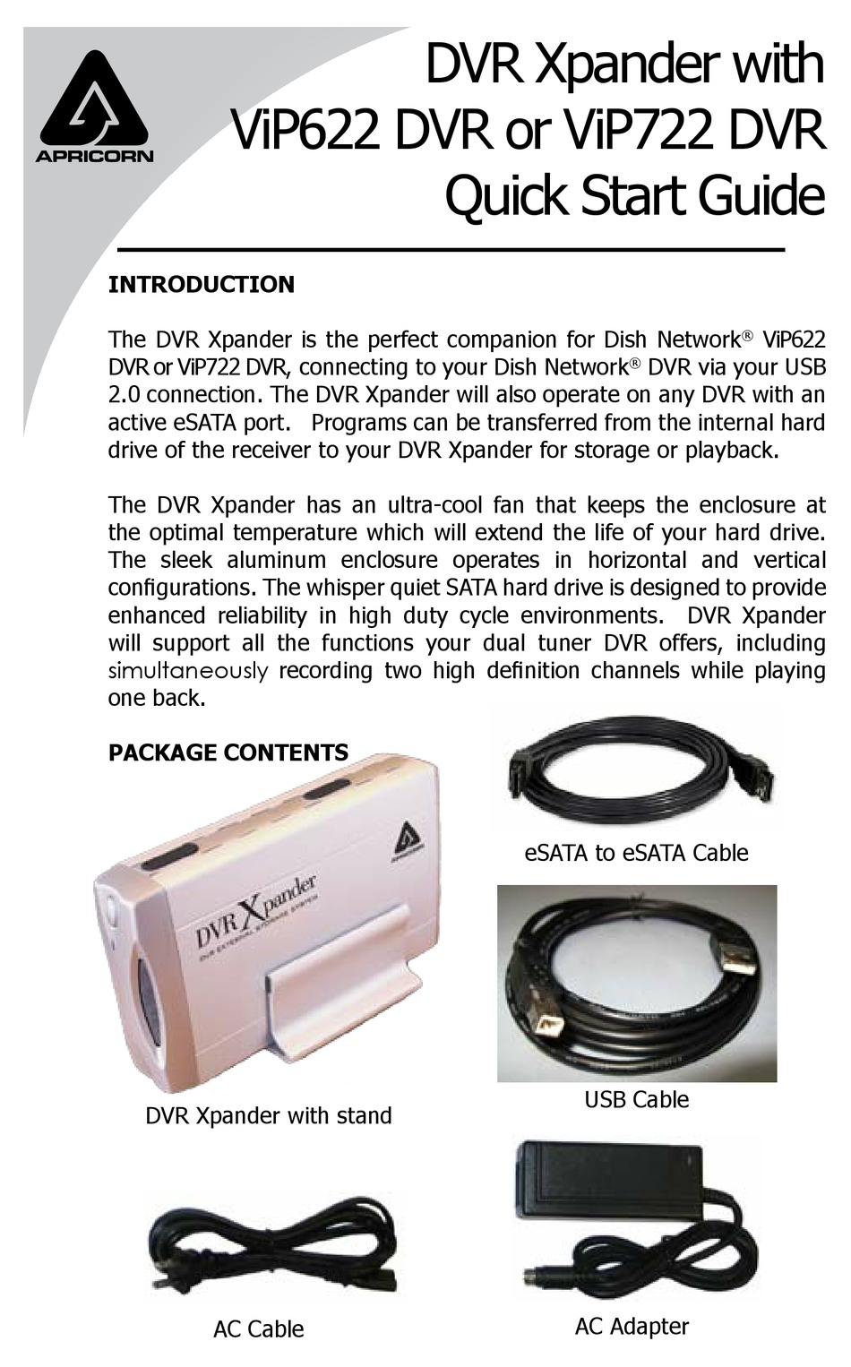 APRICORN DVR XPANDER QUICK START MANUAL Pdf Download ManualsLib