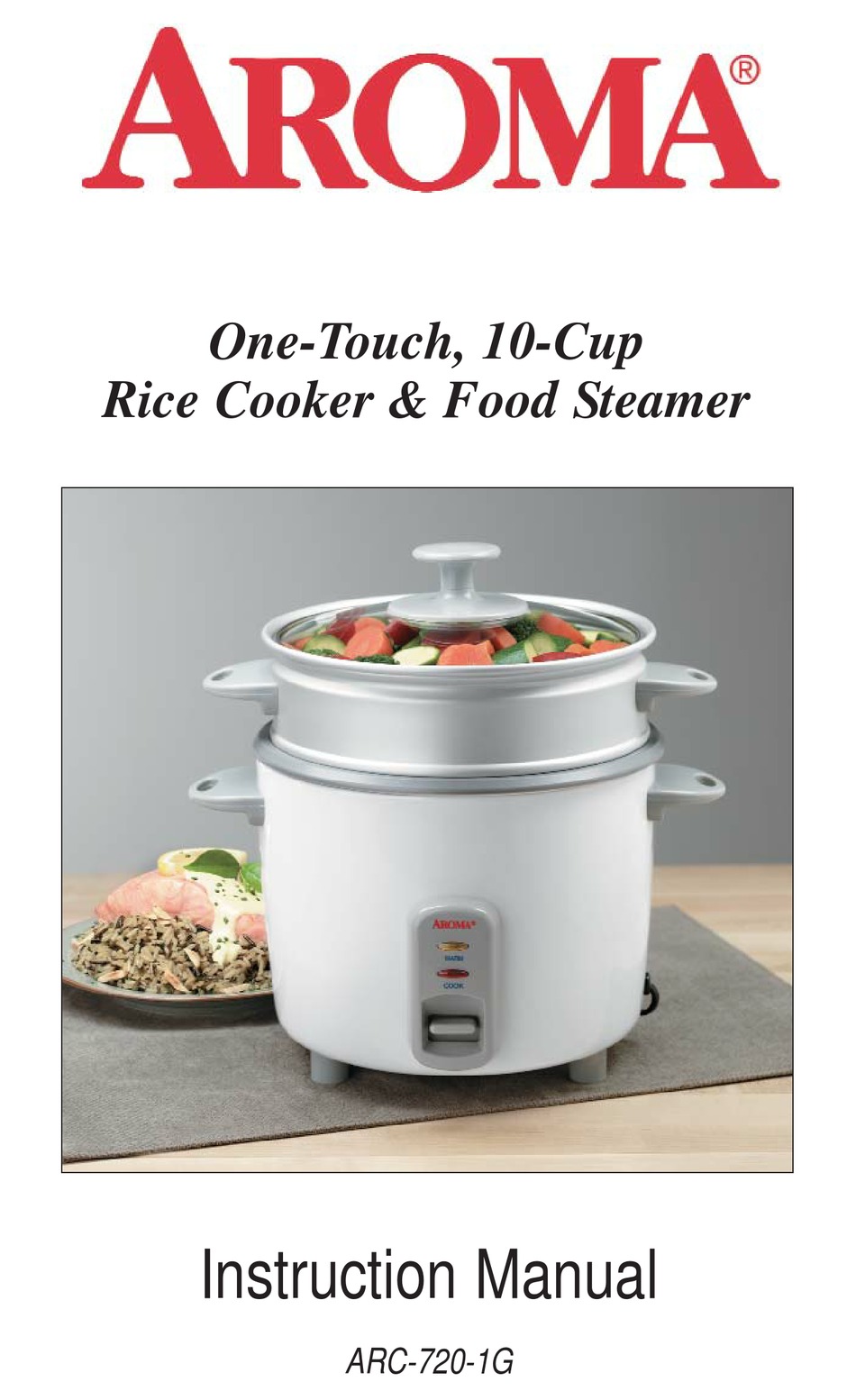 AROMA ARC-703-1G 3 cups Rice Cooker with Steam Tray 