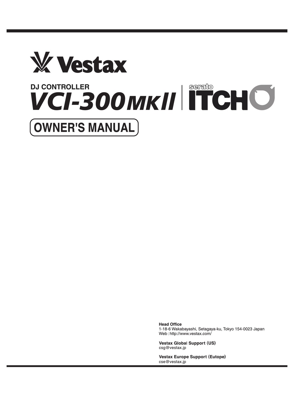 VESTAX ITCH VCI-300MKII OWNER'S MANUAL Pdf Download | ManualsLib