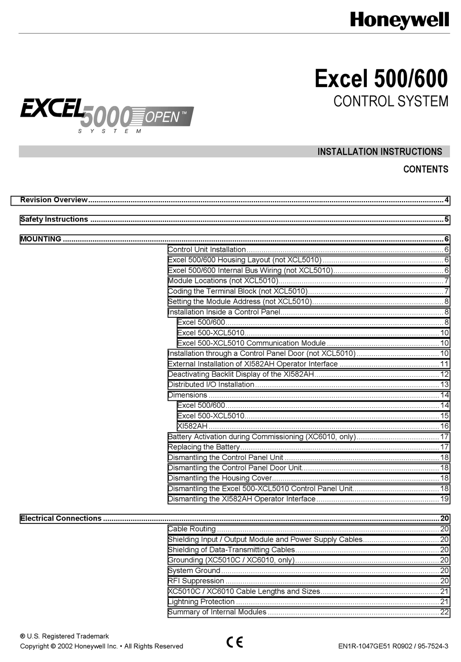 Honeywell Excel 500 XF524//523 //522 //521 //XP502 //5010 XI581 1 PIECE AU CHOIX