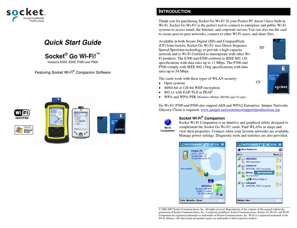 SOCKET GO WI FI E300 QUICK START MANUAL Pdf Download ManuaLib SOCKET GO WI FI E300 QUICK START MANUAL Pdf Download ManuaLib