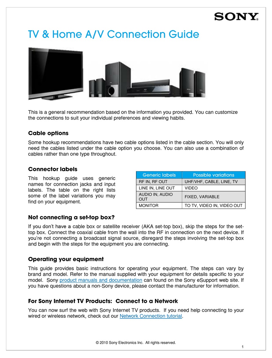 sony tv user manual pdf free download