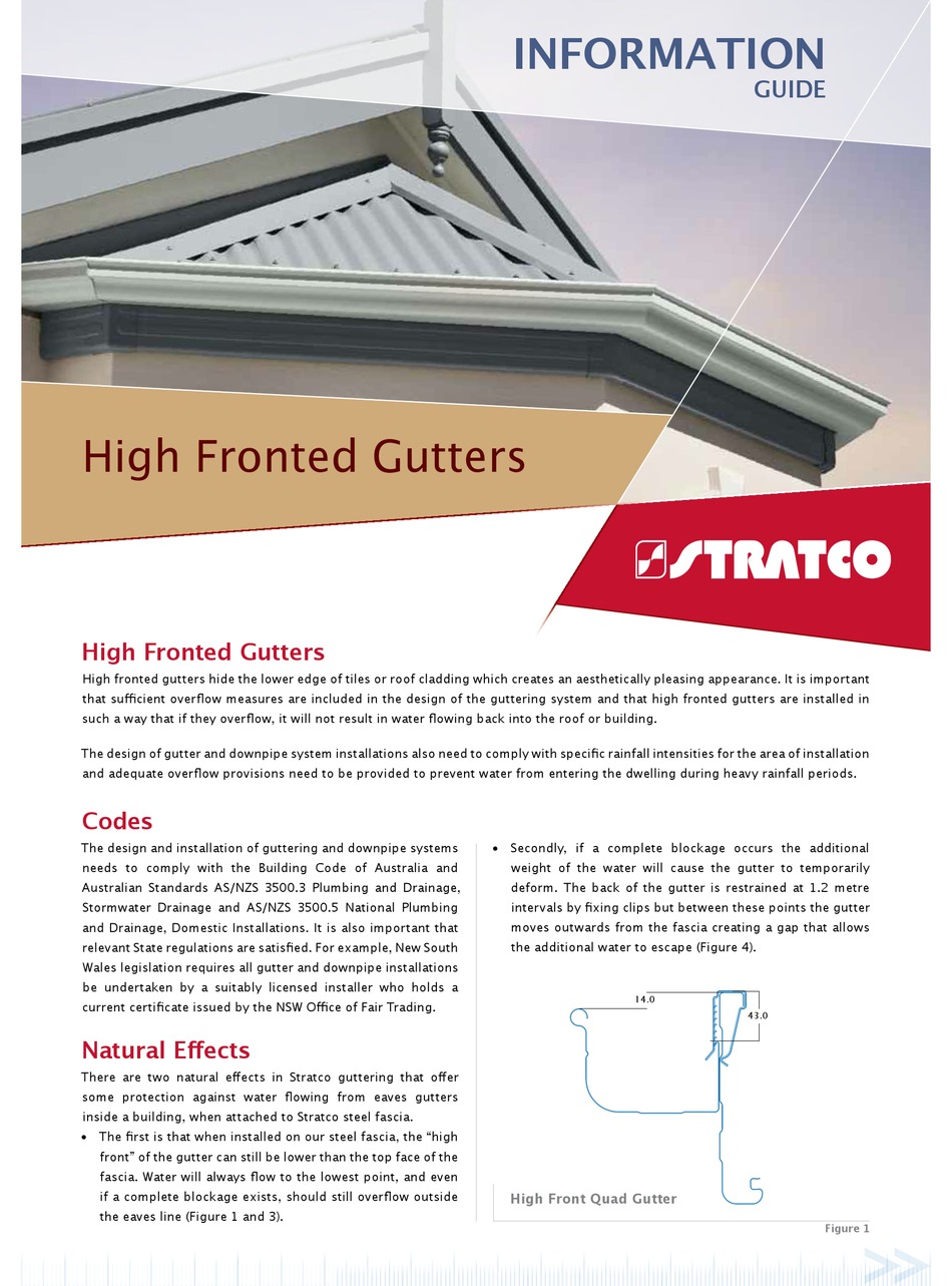 STRATCO HIGH FRONTED GUTTERS INFORMATION MANUAL Pdf Download ManualsLib