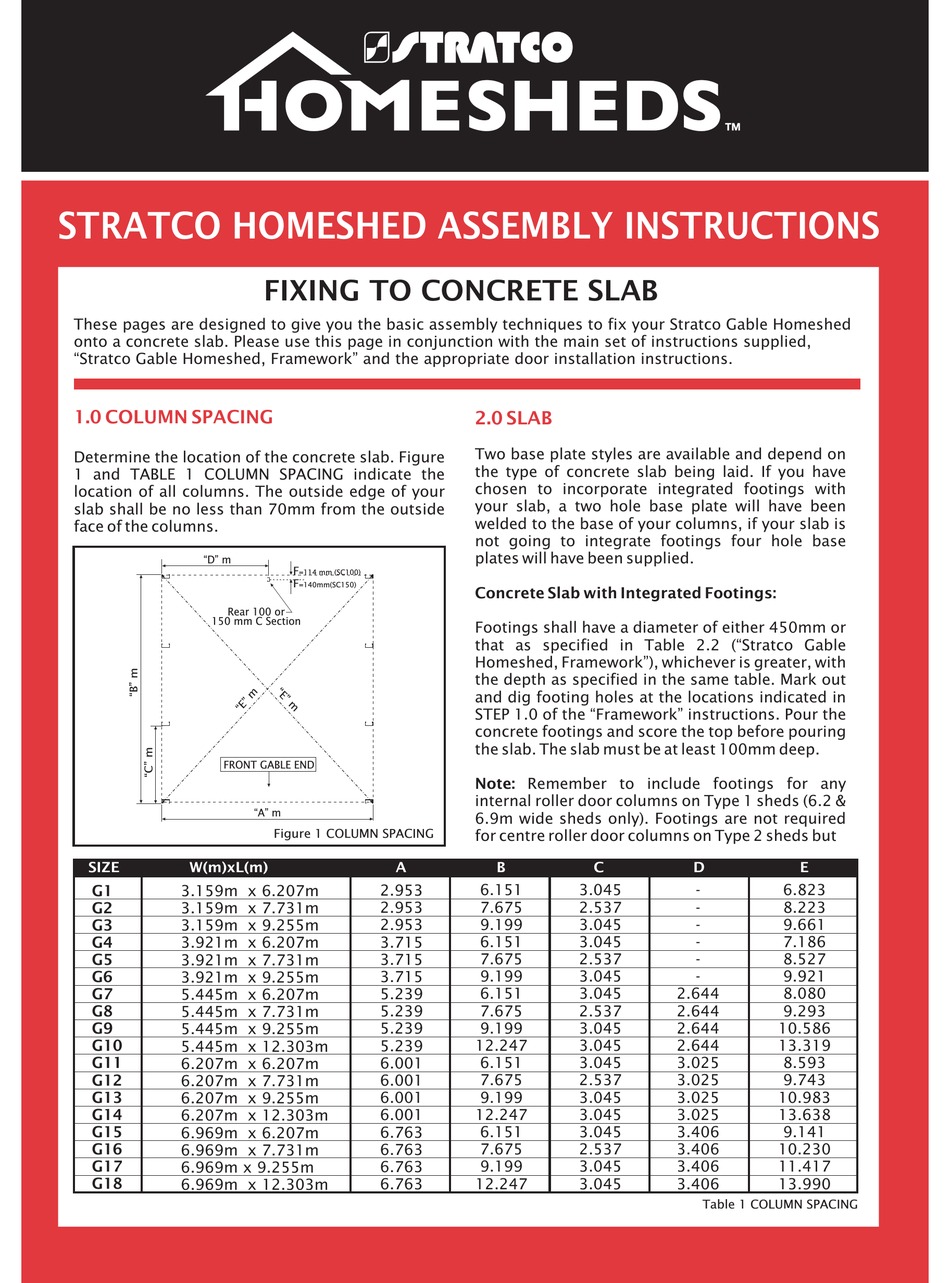 Stratco Homesheds Assembly Instructions Pdf Download Manualslib