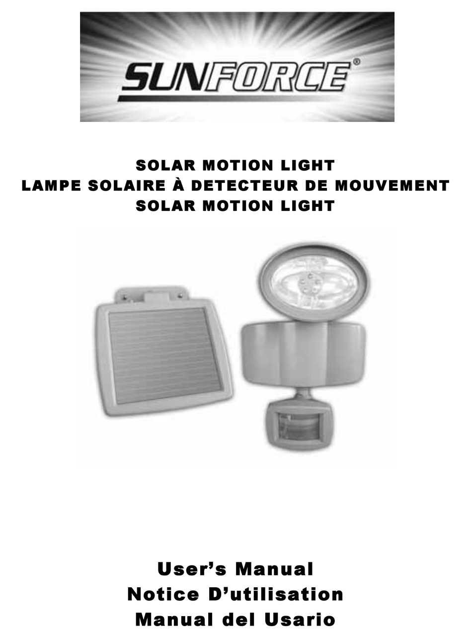 Sunforce solar motion security light outlet manual